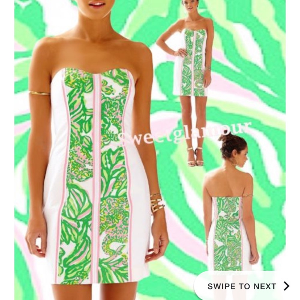 Lilly Pulitzer strapless dress in white